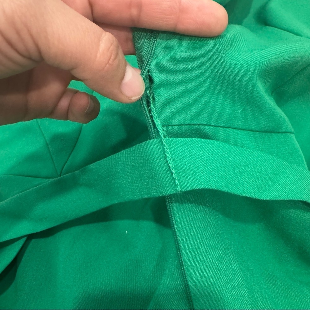 Sharagano Vibrant Green Midi Dress with Tie Sleeves size 6 - Picture 10 of 16